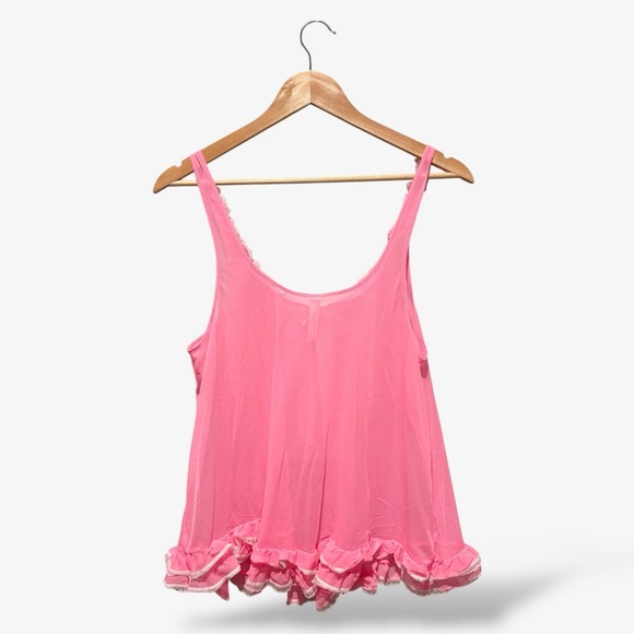 Victoria’s Secret Pink Chemise Nightie Size L Ruffle Trim Lingerie Sheer - Picture 11 of 11